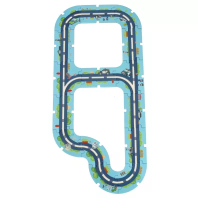 Tor samochodowy puzzle policja pojazdy miasto