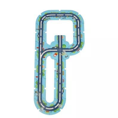 Tor samochodowy puzzle policja pojazdy miasto