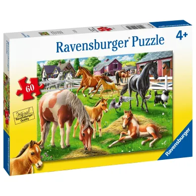 Puzzle 60 el. Szcz�liwe konie Ravensburger