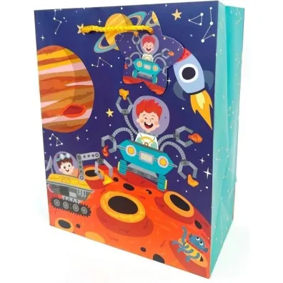 Fresh Torebka ozdobna matowa Astronauta 18x23x10cm