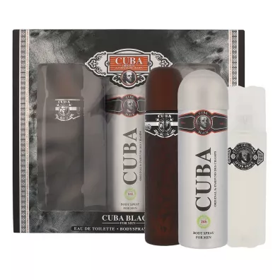 Cuba Original Cuba Black zestaw dla m�czyzn woda toaletowa spray + dezodorant spray + woda po goleniu 100 ml + 200 ml + 100 ml