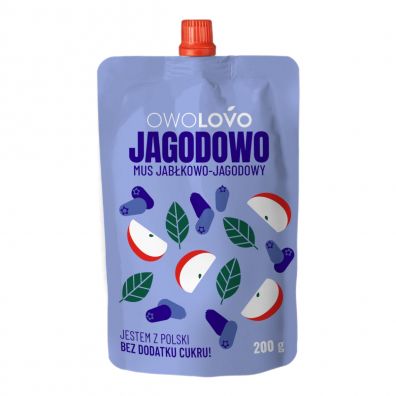 Owolovo Mus jabkowo-jagodowy Jagodowo 200 g