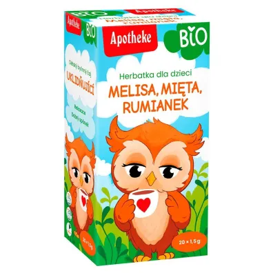 Apotheke Herbatka dla dzieci uspokajaj�ca - melisa, mi�ta i rumianek 20 x 1.5 g Bio