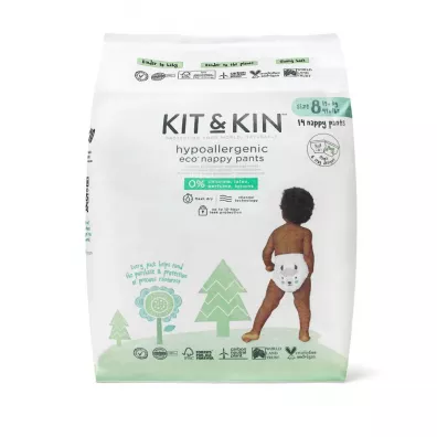 Kit and Kin Pieluchomajtki Nappy Pants 8 YP2 (19 kg+), Frog/Llama 14 szt.