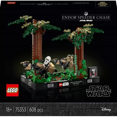LEGO Star Wars Diorama: Pocig na cigaczu przez Endor 75353
