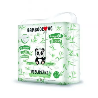 Bamboolove Pieluszki jednorazowe z wknem bambusowym rozm. XL (12-18 kg) 20 szt.