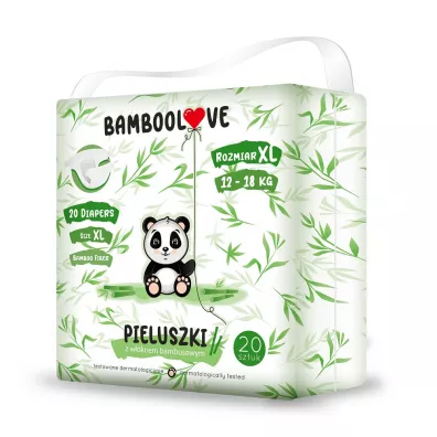 Bamboolove Pieluszki jednorazowe z wknem bambusowym rozm. XL (12-18 kg) 20 szt.
