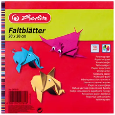 Herlitz Papier kolorowy 20x20 cm, 100 arkuszy