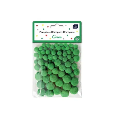 Interdruk Pompony do dekoracji Green 80 szt.