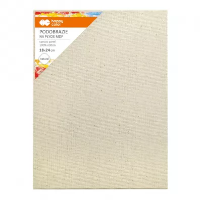 Happy Color Podobrazie baweniane 18x24, impregnowane naturalne, MDF 4mm 18x24 cm