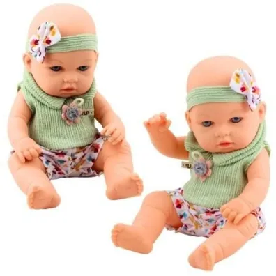 Lalka bobas w zielonym ubranku LeanToys
