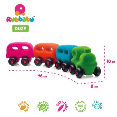Rubbabu Pociąg z 3 magnetycznymi wagonami sensoryczny