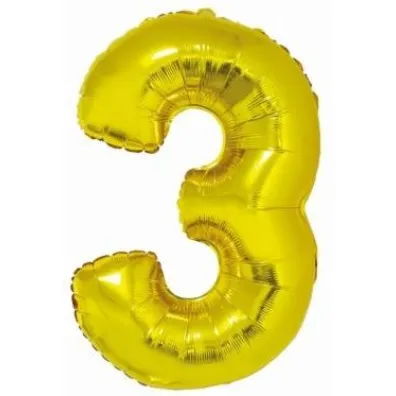Godan Balon foliowy cyfra 3 z�ota Smart 76cm