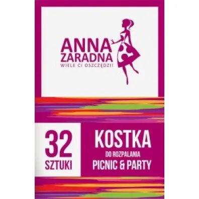 Anna Zaradna Kostki do rozpalania bia�e Picnic&Party 32 szt.
