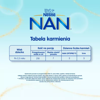 Nestle Nan Optipro 5 Junior Produkt na bazie mleka dla dzieci po 2,5. roku 650 g
