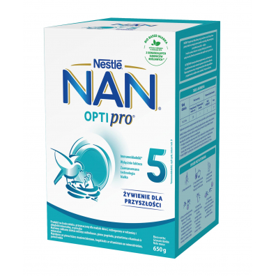 Nestle Nan Optipro 5 Junior Produkt na bazie mleka dla dzieci po 2,5. roku 650 g