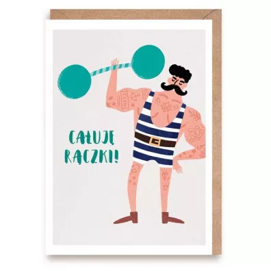 Cardie Kartka okoliczno�ciowa Ca�uj� r�czki + eko koperta