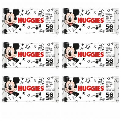 Huggies Chusteczki nawilżane Baby Wipes Mickey Mouse zestaw 6 x 56 szt.