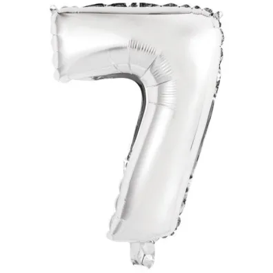 Amscan Balon foliowy mini cyfra 7 srebrna 30x40cm