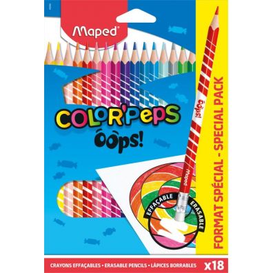 Maped Kredki Colorpeps Oops trjktne z gumk 18 kolorw