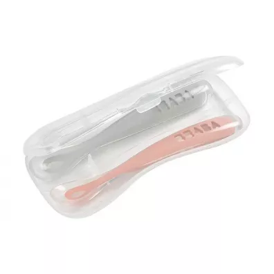 Beaba Zestaw yeczek silikonowych Old Pink 4 m+ 2 szt.