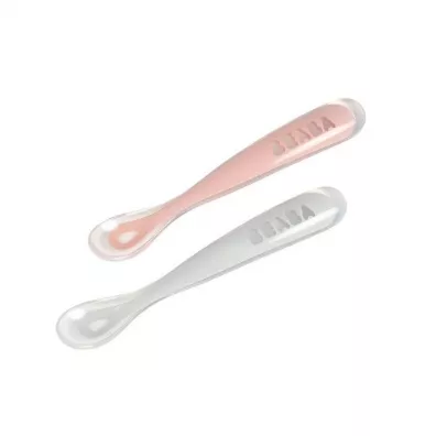 Beaba Zestaw yeczek silikonowych Old Pink 4 m+ 2 szt.