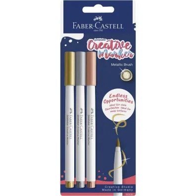 Faber-Castell Pisak kreatywny goldfaber b 3 kol.  z�oty, srebrny, miedziany blister