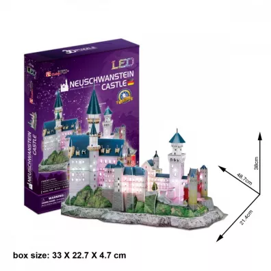 Puzzle 3D 128 el. Zamek Neushwastein LED Cubic Fun