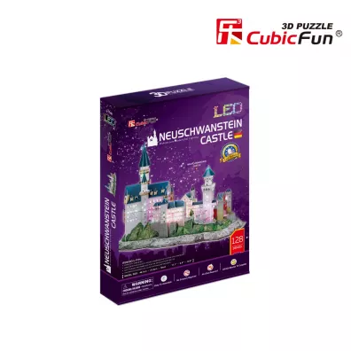 Puzzle 3D 128 el. Zamek Neushwastein LED Cubic Fun