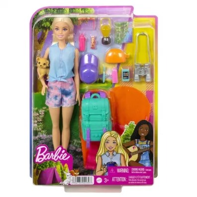 Barbie Kemping Barbie Malibu Lalka + akcesoria HDF73 Mattel
