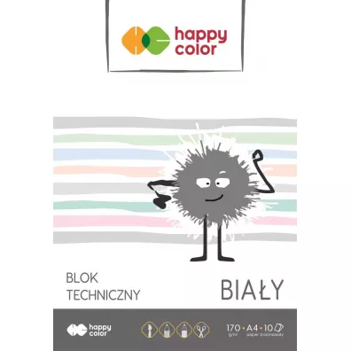 Happy Color Blok techniczny bia�y A4 170g 10 kartek
