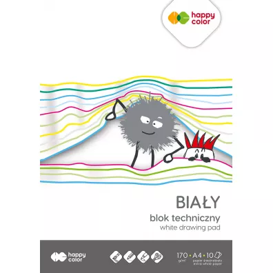 Happy Color Blok techniczny bia�y A4 170g 10 kartek