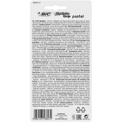 Bic Zakrelacz Highlighter Grip pastelowe kolory 4 szt.