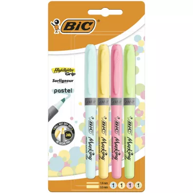 Bic Zakrelacz Highlighter Grip pastelowe kolory 4 szt.