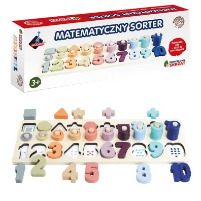Pomys�owy Skrzat cyfry i kszta�ty - Drewniany sorter Askato