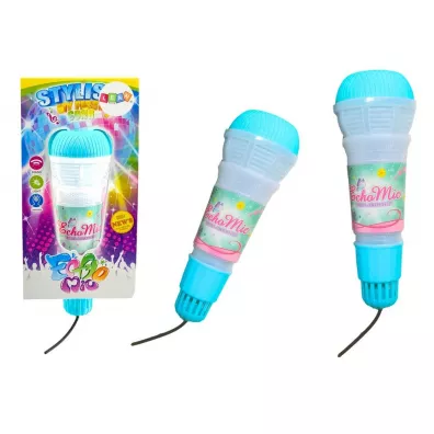 Leantoys Mikrofon dziecicy z echem i wiatem niebieski