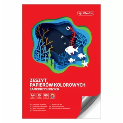 Herlitz Papier kolorowy samoprzylepny A4 10 kolor�w, 80 gsm
