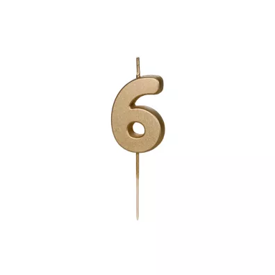 PartyDeco �wieczka urodzinowa 6 z�ota 4.5cm