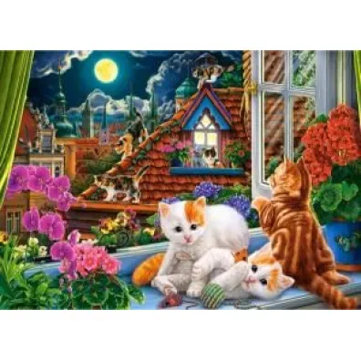 Puzzle 180 el. Kittens on the Roof Castorland