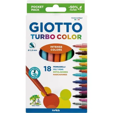 Flamastry Turbo Color 18 kolor�w GIOTTO