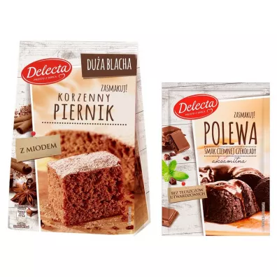 Delecta Zestaw Piernik + polewa ciemna czekolada 680 g + 100 g