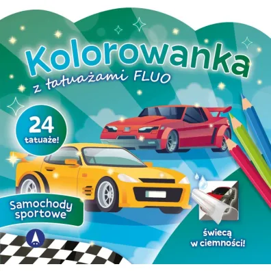 Malowanka 200X190 Kolorowanka z tatua�ami FLUO Samochody sportowe SKRZAT 077612
