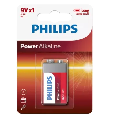 Philips Baterie Bateria alkaliczna 6LR61 PHILIPS POWER ALKALINE 9V B/C