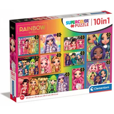 Puzzle 10w1 Supercolor Rainbow High Clementoni