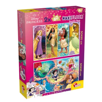 Puzzle Maxifloor 2x60 Disney Princess Lisciani