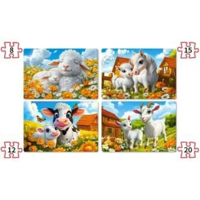 Puzzle 4w1 Loving Animals CASTORLAND  B-041060