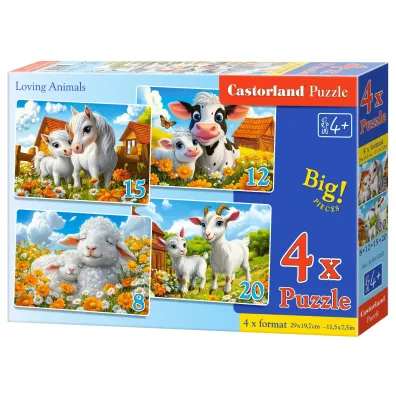 Puzzle 4w1 Loving Animals CASTORLAND  B-041060