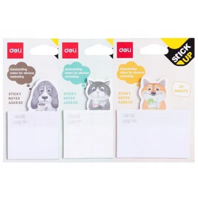 Notes samoprzylepny lisek/kotek/piesek 25K DELI