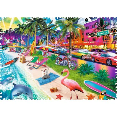 Puzzle 600 el. Crazy Shapes. Pla�a w Miami Trefl