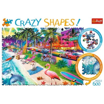 Puzzle 600 el. Crazy Shapes. Pla�a w Miami Trefl